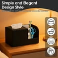 thumbnail image 6 of PU Leather Tissue Box Cover with Remote Control Holder, Square Tissue Box Holder with 2 Compartments Storage Organizer for Living Room Bathroom Office, 6 of 11