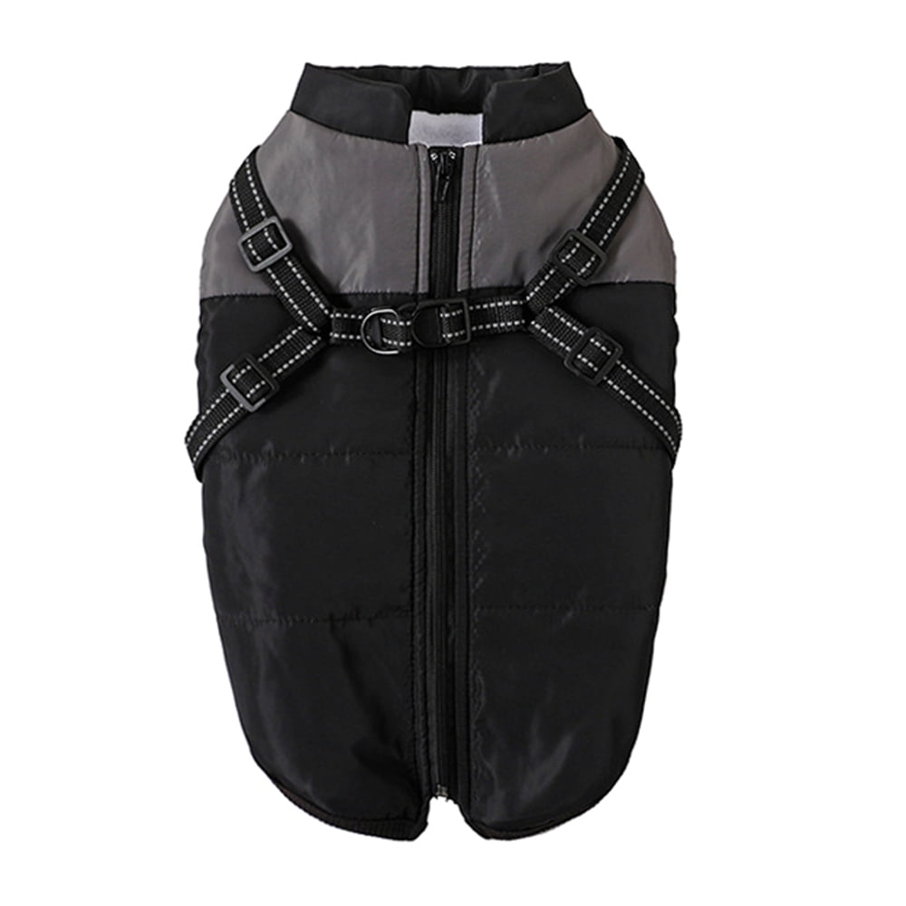 Xmarks Dog Coat with Leash Hole Winter Fleece Dog Coat Waterproof Dog