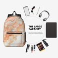 thumbnail image 6 of 17in Backpack With Pocket Adjustable Shoulder Strap Large Capacity Zipper Opening And Closing Double Pull Head Zipper For Work Travel Sports Peachpuff Marble_3, 6 of 8