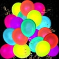thumbnail image 1 of Globos UV de neón, paquete de 110 unidades, artículos para fiestas que brillan en la oscuridad, 1 of 7