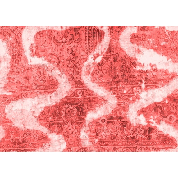 Ahgly Company Machine Washable Indoor Rectangle Abstract Red Modern Area Rugs, 8' x 10'