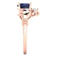 thumbnail image 3 of 1.06 ctw Claddagh Anniversary Ring for Women | Heart Cut Simulated Blue Sapphire | Hyperallergenic Solid 18K Rose Gold, 3 of 5