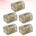 thumbnail image 4 of 5 piezas de plástico Pirate Treasure Box de cofre de joyería Vintage Organizador Transparente Moned Storage Favors For Kids Pirate Play Juego sin monedas, 4 of 5
