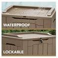 thumbnail image 2 of WDZS 30 Gallon Resin Deck Box Outdoor Indoor Waterproof Storage Box for Patio Furniture Pool Accessories Storage for Cushion Garden Tools (30 Gallon, Light Brown), 2 of 6