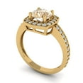 thumbnail image 2 of Halo Engagement Ring for Women - 1.335ct Natural Morganite in 14K Yellow Gold Promise Ring, 2 of 6