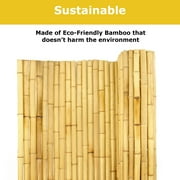 Backyard X-Scapes Natural Bamboo Fencing Garden Screen Rolled Wood Fence Panel 1 D x 4 H x 8 L