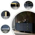 thumbnail image 6 of OxyLife Modern Wooden Double Dresser Chest with 6 Drawer for Closet Hallway Bedroom, Navy, 6 of 7