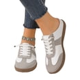 thumbnail image 5 of LTTVQM Mule Sneakers for Women Casual Slip-On Lace Up Low Top Tennis Shoes Comfortable Orthopedic Breathable Lightweight Backless Patchwork Fashion Sneakers Light Gray 37(US-6.5), 5 of 5