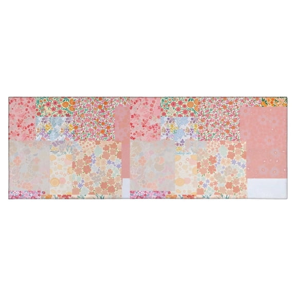 Pioneer Flower Floral Print Pattern Kitchen Rug Mat,Kitchen Runner Rugs Non Skid Washable,Decorative Kitchen Floor Mats for Kitchen,Sink,Laundry,17"X47"