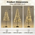 thumbnail image 3 of Gymax 5 FT Lighted Alpine Tree w/1000 White LED Lights Weighted Base for Christmas Black, 3 of 7