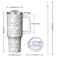 thumbnail image 3 of 40 oz Stainless Steel Travel Tumbler Baseball Vacuum Insulated Mug with Flip Straw Lid Handle Leak Proof Gift for Him Her, 3 of 5