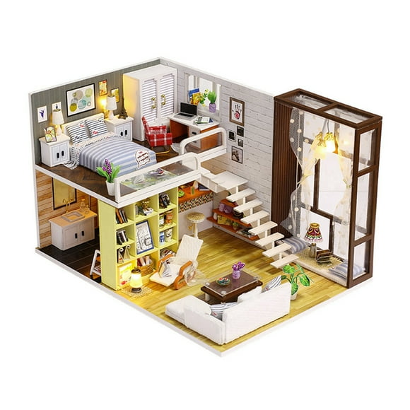 Dollhouse Model, Oll House Toy Simple Style Miniature Doll House For Living Room For Friends