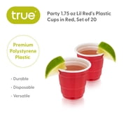 True Lil' Reds Mini Disposable Cups, Shot Glasses Red Cups 1.75oz Set of 20