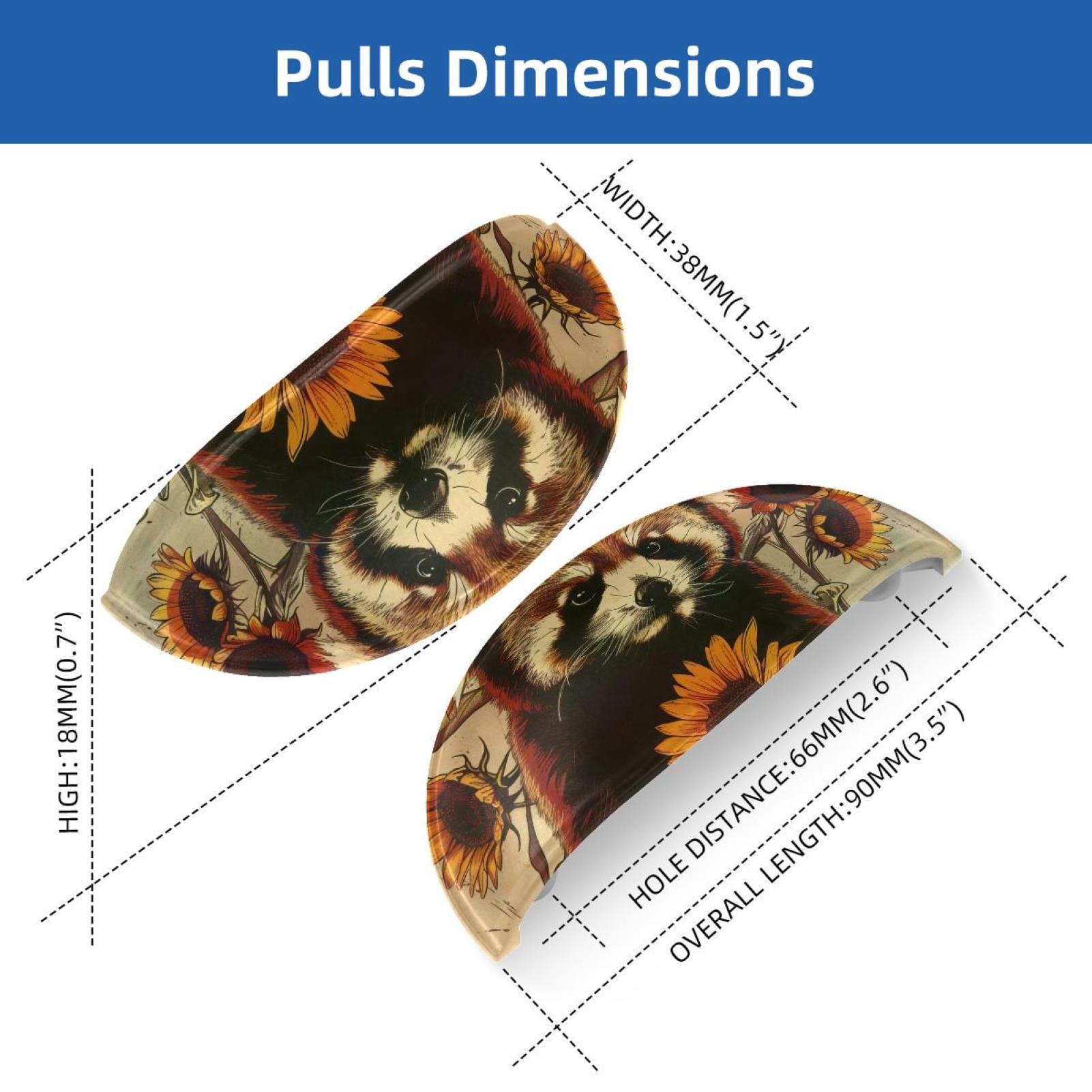 PhooArto 6 Pcs Cup Drawer Pulls, Sunflowers Red Panda Vintage Shell Shape Handles Cabinet Knobs for Dresser Cupboard Closet Wardrobe with Screws