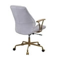thumbnail image 6 of Vintage Top Grain Leather Swivel Office Chair, Adjustable Height Computer Chair with Wooden Armrest and 5-Stars Base, Curved Tufted Upholstered Task Chair Armchair with Ergonomic Backrest, White, 6 of 6