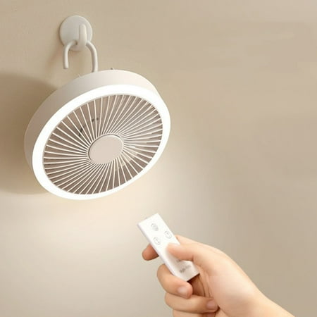 

Ycolew Fan Desk fan USB Rechargeable Small Ceiling Fan Portable Dimmable Outdoor Indoor Hanging Fan Desktop Night Light Mini Multi-Function Fan Light Portable fan Clearance