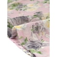 thumbnail image 5 of INSPIRE CHIC Women's Chiffon Tops Short Sleeves Ruffled Trim Floral Work Office Blouse M Pink Grey, 5 of 6