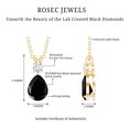 thumbnail image 4 of Rosec Jewels Pear Shaped Created Black Diamond Drop Pendant with Moissanite (8X10 mm), 10K Yellow Gold, 4 of 6