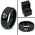 thumbnail image 4 of Tungsten Love You Heart Band Ring 8mm Men Women Comfort Fit Black Beveled Edge Polished, 4 of 4