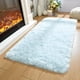 thumbnail image 1 of Alfombra Merelax Moderna Suave de Peluche Antideslizante 61x122 cm Azul Bebé, 1 of 6