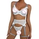 thumbnail image 2 of Gibobby Conjuntos de bragas de encaje Lencería sexy para mujer, conjunto de camisón de malla, camisón sexy para el hogar, lencería para mujer(Blanco, M), 2 of 5