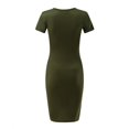 thumbnail image 6 of WEIGFI Womens Summer Dresses Casual Shirt Elegant Dress Short Sleeve Basic Work Daily Wear Club Party Outdoor Bodycon Crew Neck Stretchy Slim Fit Solid Color Stylish Beach Sundress,Green,L, 6 of 8