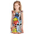 thumbnail image 1 of Balery Funny Cats Camisón de princesa para niñas, pijama de algodón con mangas abullonadas, suave y bonito.-XX-Large, 1 of 6