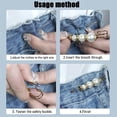 thumbnail image 4 of Broche de perlas de moda de 5 uds., Clip para chal de suéter, broches de perlas de imitación dobles, extensor de cintura para pantalones, alfileres de seguridad, 4 of 5