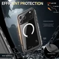 thumbnail image 2 of for iPhone 17 Pro Max Waterproof Case Compatible with MagSafe, Magnetic Waterproof Full Body IP68 Underwater Case Built-in Screen Protector Military Grade Shockproof Cover with Lanyard, 2 of 7