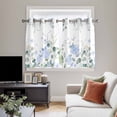 thumbnail image 5 of Eucalyptus Flower Kitchen Curtains Short 54 Inch Length, Sage Green Leaf Blue Floral Watercolor Grommet Top Bedroom Living Room Curtains, Light Filtering Cafe Curtain Drapes 2 Panels Set 84''x54'', 5 of 9