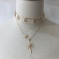 thumbnail image 3 of Women Necklace Asterism Decor Rhinestone Multi-layer Necklace Clavicle necklace, 3 of 7