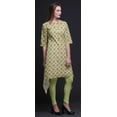 thumbnail image 2 of Bimba Kurti Asymétrique Beige à Imprimé Feuilles de Monstera et Floral pour Femmes, Robe d'Été Indienne Tunique, Très Grand, 2 of 6