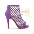 thumbnail image 3 of BLISSFUL STEP Platform Peep Toe Mesh Back Zip Stiletto Heel Sandal for Women Purple (Size 9), 3 of 4