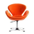 thumbnail image 2 of Manhattan Comfort Raspberry Faux Leather Height Adjustable Chair in Orange, 2 of 5