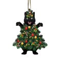 thumbnail image 1 of SGACAI Encantador adorno navideño negro acrílico 2D para colgar en el árbol, espejo de coche, suministros para fiestas, regalo de Navidad, llavero para niños, 1 of 7