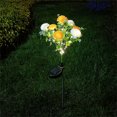 thumbnail image 3 of Cateissary Luces de flores con energía solar de acero inoxidable Luces decorativas para césped al aire libre Patio Jardín al aire libre Iluminación y accesorios Púrpura, 3 of 6