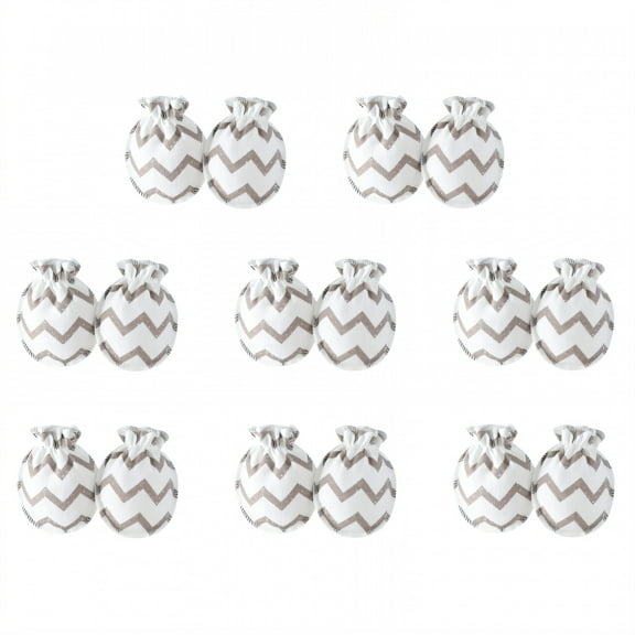 TELOLY 8 Pairs Baby Mittens,Cotton Newborn Mittens No Scratch,Newborn Mittens for 0-3 Years,Style1