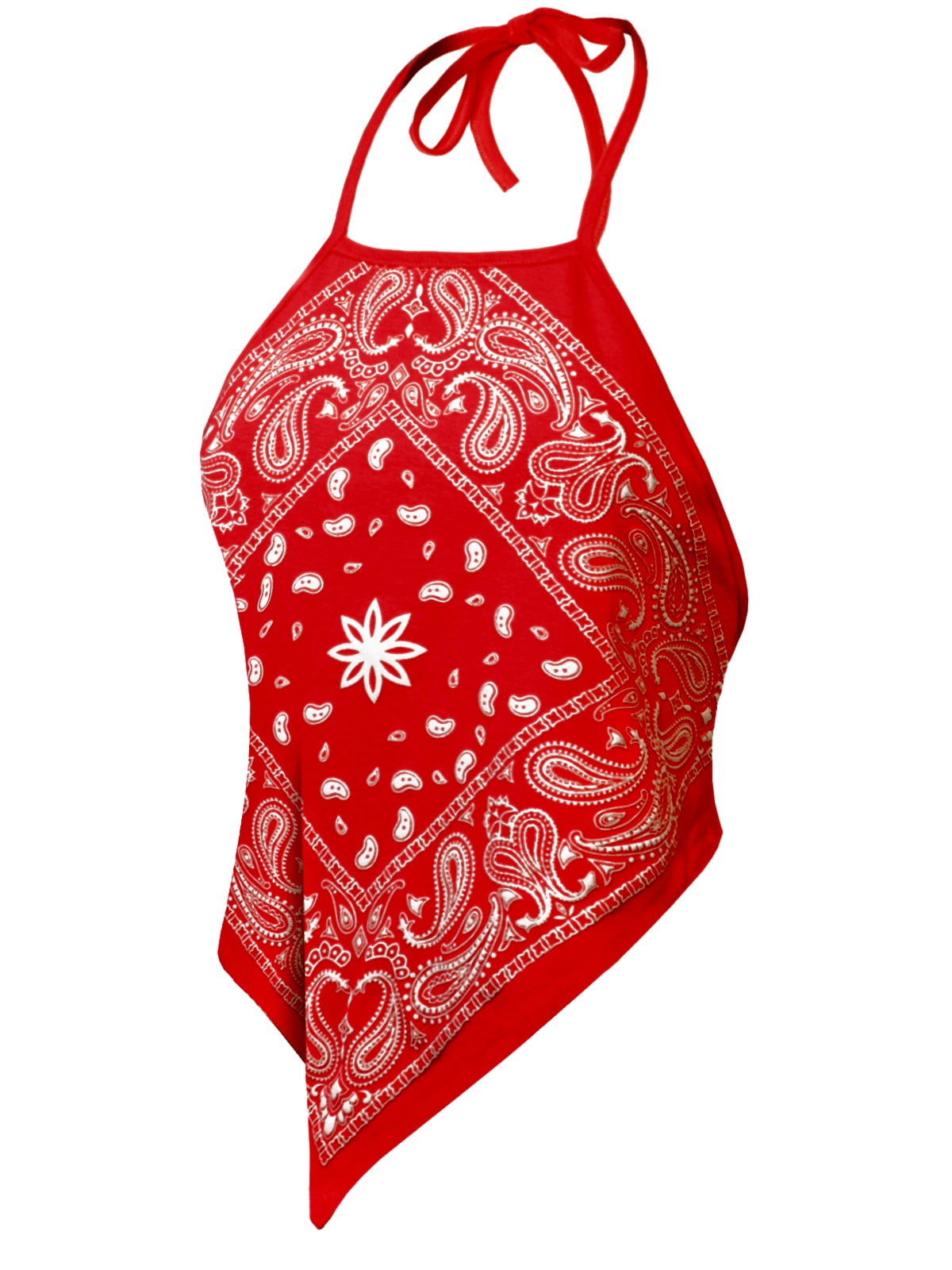 Made By Olivia Made By Olivia Women S Sexy Paisley Bandana Tie Dye Halter Top Shirt Made In Usa Walmart Com Walmart Com