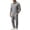 Dark Gray, variant on LYSMORA Men's 2 Piece Outfit Set Lapel Collar Partial Button Long Sleeve Top and Straight‑Leg Pants for Business Casual Daily Wear