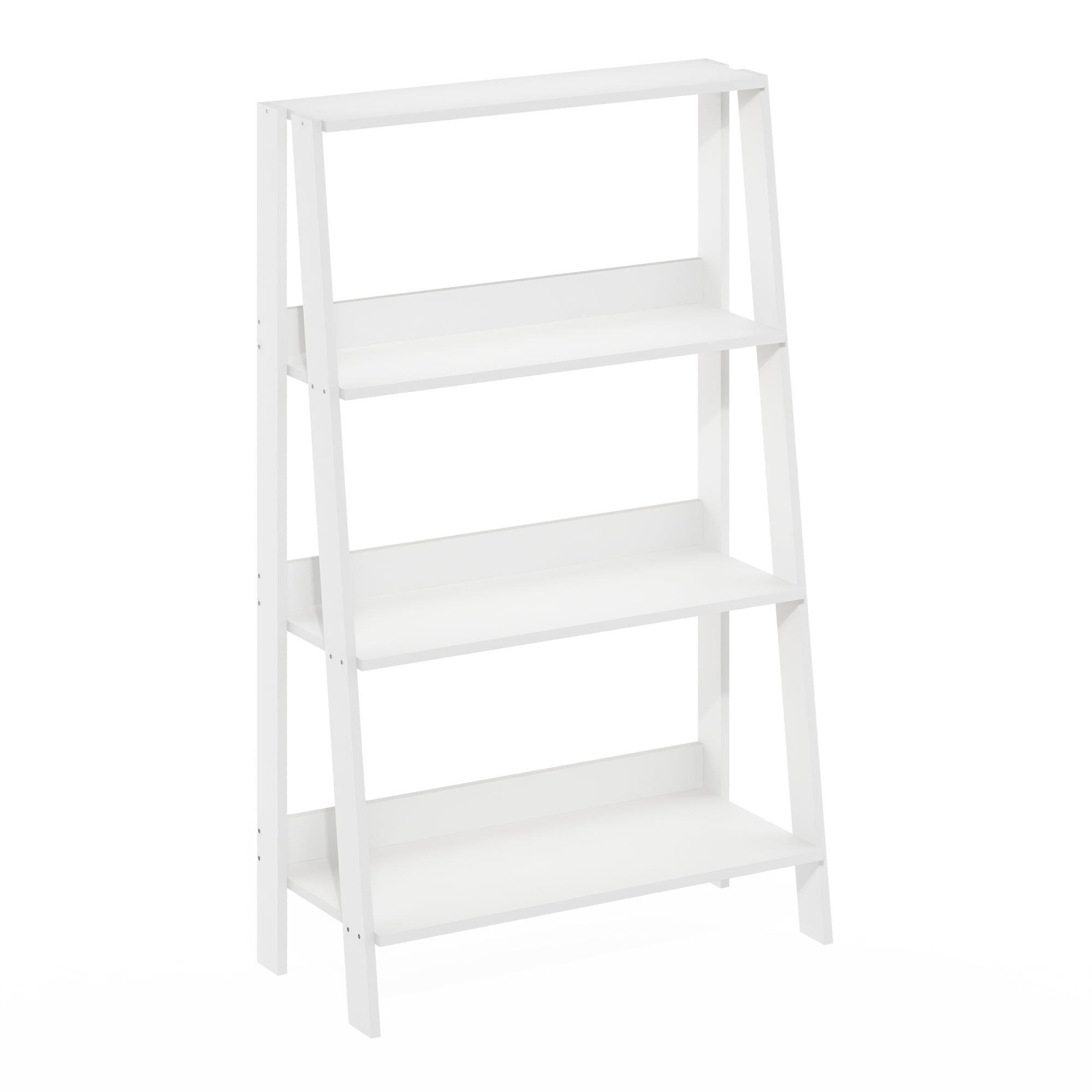Furinno Ladder Bookcase Display Shelf in 4-Tier in White
