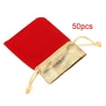 thumbnail image 2 of Dustproof Jewelry Velvet Bag, Multi-Functional Drawstring Pouch, 50pcs Office For Home Red,Black, 2 of 8