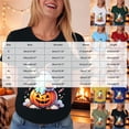 thumbnail image 3 of CFXNMZGR Halloween Costumes Halloween Shirt Women Letter Print Graphic Plus Size Fall Tees Tops (Wine,XL), 3 of 6