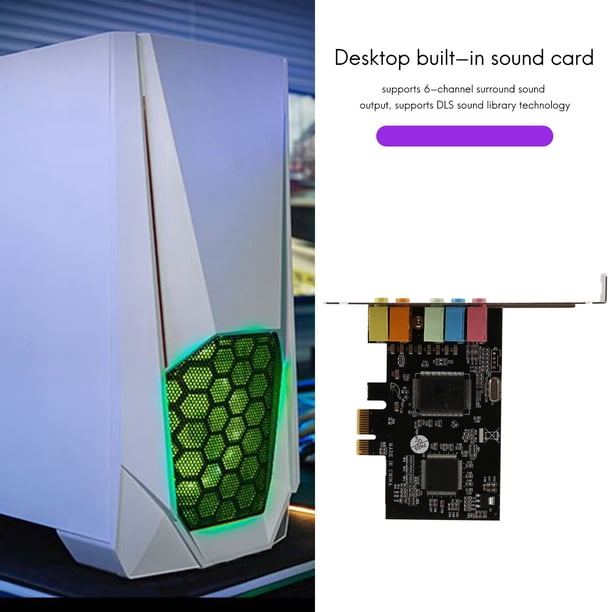 Carte Son PCI-Express 5.1 Canaux Stéréo Full-Duplex Pour PC - Son Surround Haute Qualité