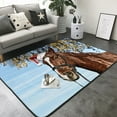 thumbnail image 3 of Area Rugs For Living Room Decor - Christmas Horse Soft Anti Slip Throw Washable Rugs 5x7 For Bedroom, Indoor Carpet For Bedroom Living Room 80x58In, 3 of 7