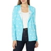 Anne Klein SIREN BLUE/NYC WHITE Drape Front Cardigan, US Small