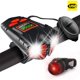 thumbnail image 1 of Luz de bicicleta recargable por USB con juego de campana para bicicleta, faro delantero y luz trasera impermeable de 800 lúmenes para carretera híbrida MTB, 1 of 8