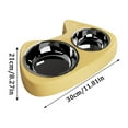 thumbnail image 2 of Cat Slow Feeder Bowl Set With 2 Stainless Steel Bowls, Cat Double Bowl With Green Base, For Cats, Pet Food & Water Feeding, 2 of 7