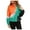Orange, variant on Fesfesfes Women Hooded Plus Size Tie-Dye Printed Gradient Pullover Long Sleeve Sweatshirt Top Tops on