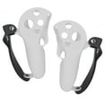 thumbnail image 3 of 2pcs Touch Controller Grip Cover Silicone Grip Cover Protector with Knuckle Straps for Meta Quest Pro Light Grey, 3 of 5