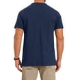 thumbnail image 3 of INSPIRE CHIC Men's Retro Texture Button Down Short Sleeve Outdoor Henley Shirt XL Navy Blue, 3 of 5